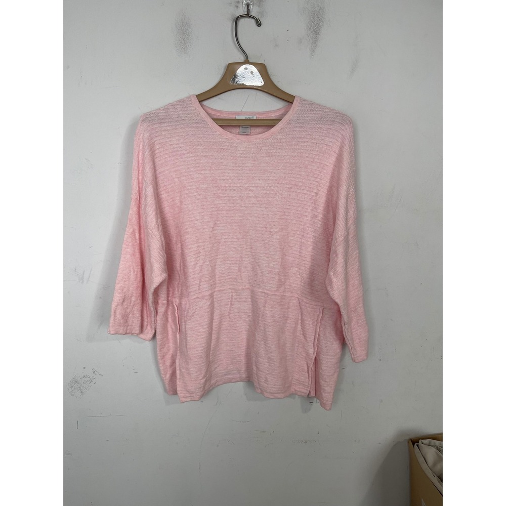 Pure Jill J. Jill Pink Textured 100% Cotton Knit Sweater Womens Small SSW105011